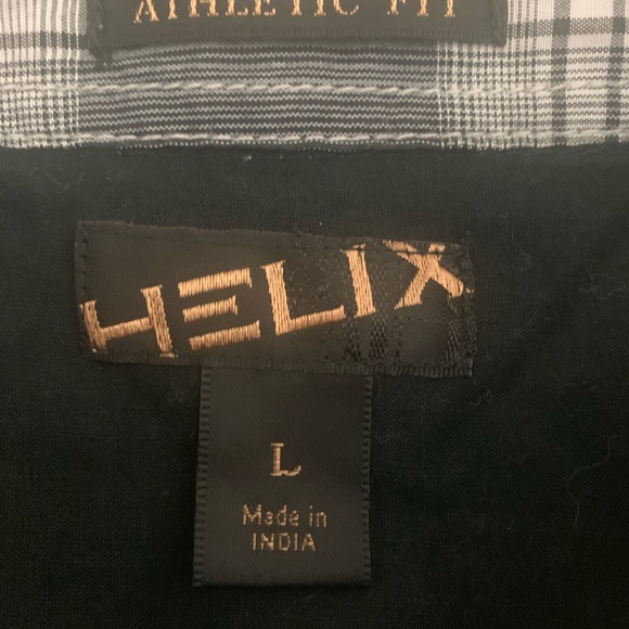 Helix Black Plaid Button Down Western Men Large - Picture 2 of 7